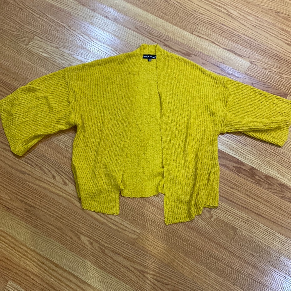 New Catherine Malandrino yellow sweater cardigan top cover up